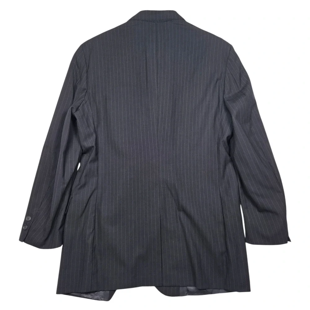 Vtg Brooks Brothers Makers Pinstripe Wool Brooksease‎ Blazer 41L Navy Sport Coat